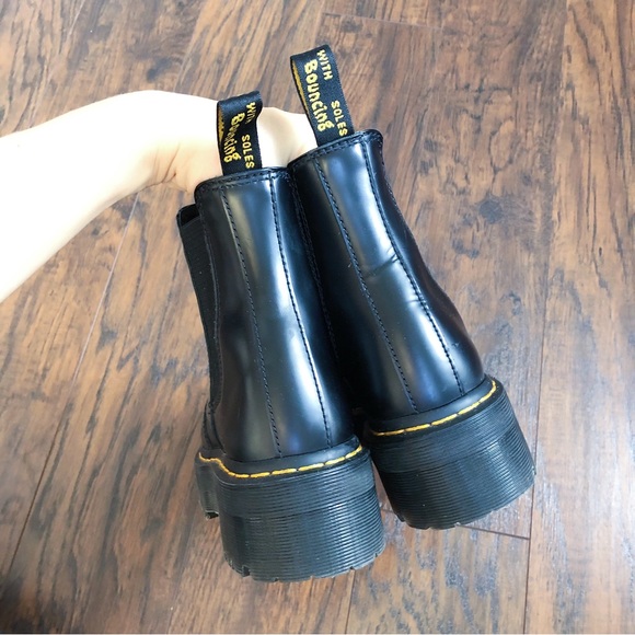 SOLD Dr Martens • 2976 Chelsea Boot Quad platform black smooth leather chunky - Picture 10 of 14